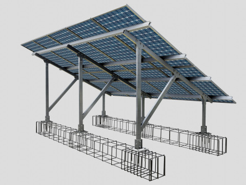 Lightweight Ground Solar Construction Type-2 3Dモデル
