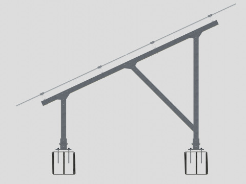 Lightweight Ground Solar Construction Type-2 3Dモデル