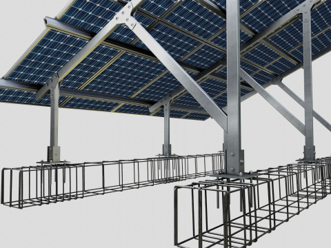 Lightweight Ground Solar Construction Type-2 3Dモデル