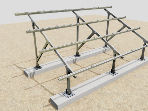 Lightweight Ground Solar Construction Type-2 3Dモデル