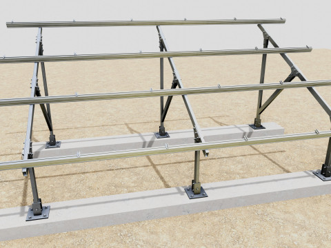 Lightweight Ground Solar Construction Type-2 3Dモデル