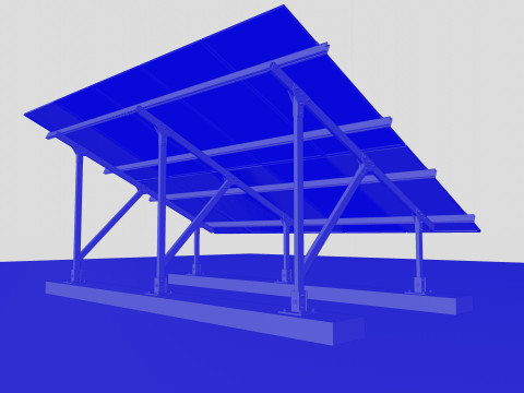 Lightweight Ground Solar Construction Type-2 3Dモデル
