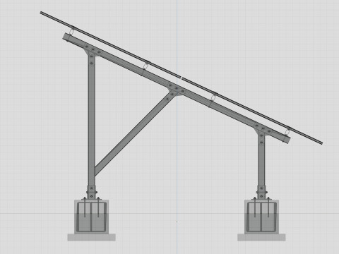 Lightweight Ground Solar Construction Type-2 3Dモデル
