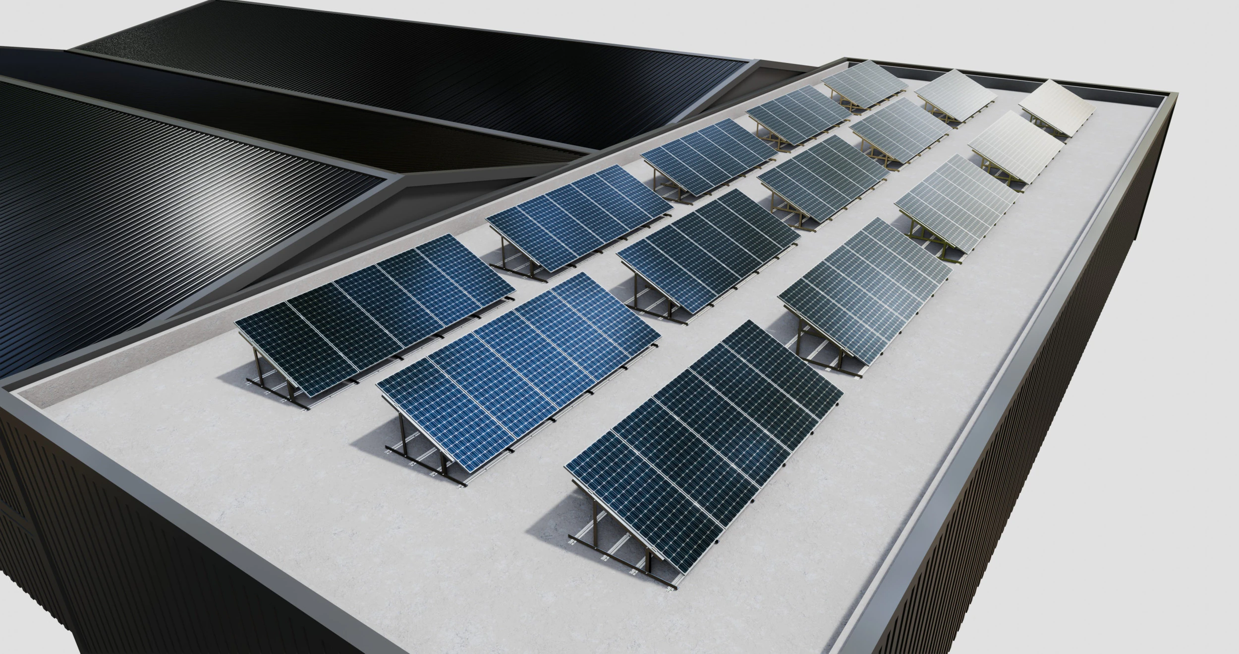 Rooftop Lightweight Solar Construction Type-1 3D Model .c4d .max .obj .3ds .fbx .stl .blend