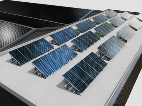 Rooftop Lightweight Solar Construction Type-1 3D Model