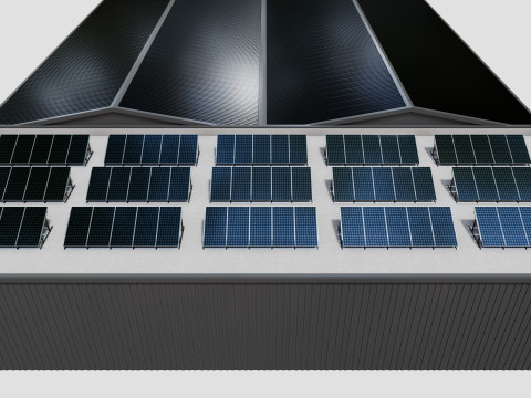 Rooftop Lightweight Solar Construction Type-1 3D 모델