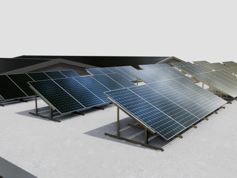 Rooftop Lightweight Solar Construction Type-1 3D Model