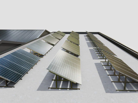 Rooftop Lightweight Solar Construction Type-1 3D Model