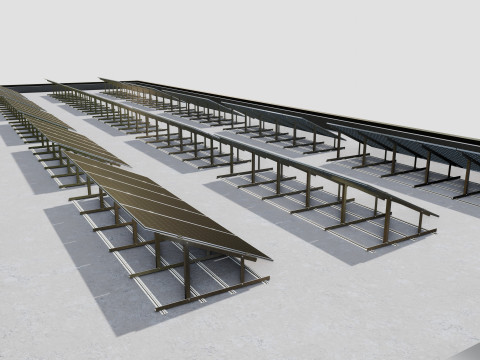 Rooftop Lightweight Solar Construction Type-1 3D 모델