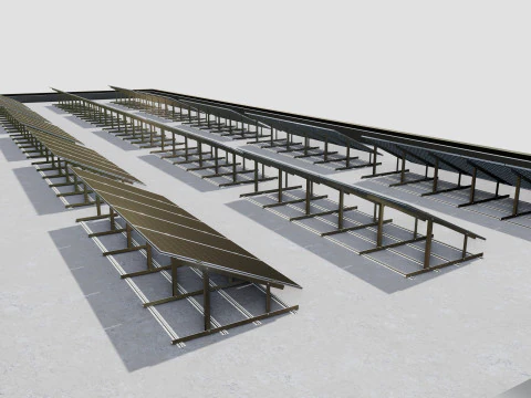 Rooftop Lightweight Solar Construction Type-1 3D Model