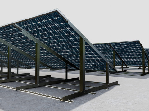 Rooftop Lightweight Solar Construction Type-1 3D 모델