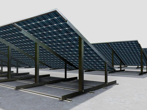 Rooftop Lightweight Solar Construction Type-1 3D Model