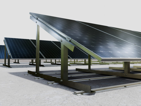 Rooftop Lightweight Solar Construction Type-1 3D 모델