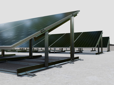 Rooftop Lightweight Solar Construction Type-1 3D 모델