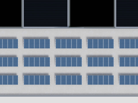 Rooftop Lightweight Solar Construction Type-1 3D 모델