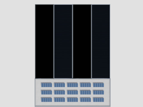 Rooftop Lightweight Solar Construction Type-1 3D 모델