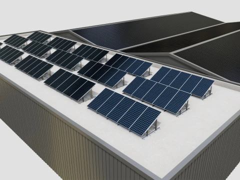 Rooftop Lightweight Solar Construction Type-1 3D Model