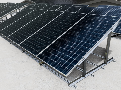 Rooftop Lightweight Solar Construction Type-1 3D 모델