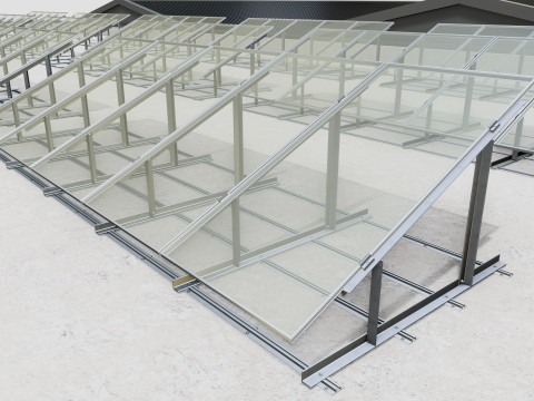 Rooftop Lightweight Solar Construction Type-1 3D 모델
