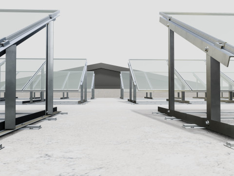 Rooftop Lightweight Solar Construction Type-1 3D 모델