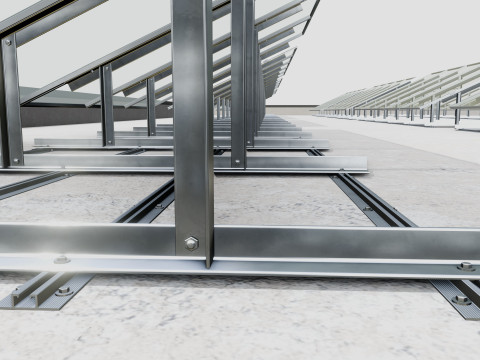 Rooftop Lightweight Solar Construction Type-1 3D 모델