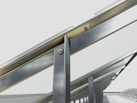 Rooftop Lightweight Solar Construction Type-1 3D 모델