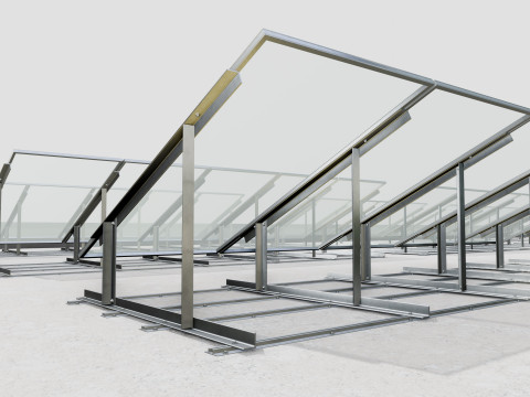 Rooftop Lightweight Solar Construction Type-1 3D 모델