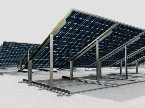 Rooftop Lightweight Solar Construction Type-1 3D 모델