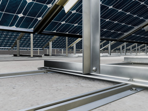 Rooftop Lightweight Solar Construction Type-1 3D 모델