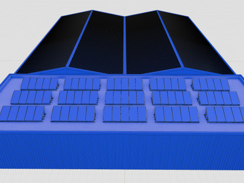 Rooftop Lightweight Solar Construction Type-1 3D 모델