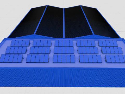 Rooftop Lightweight Solar Construction Type-1 3D Model