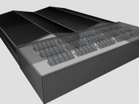 Rooftop Lightweight Solar Construction Type-1 3D 모델