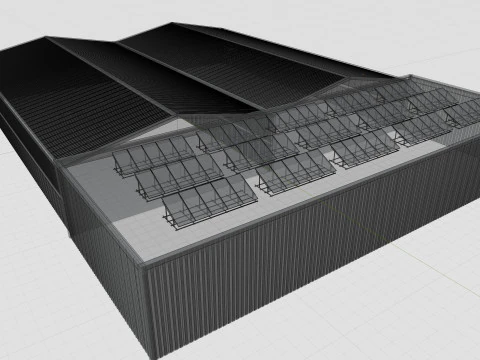 Rooftop Lightweight Solar Construction Type-1 3D Model