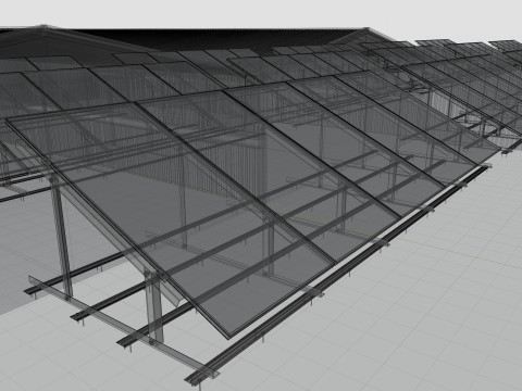 Rooftop Lightweight Solar Construction Type-1 3D 모델