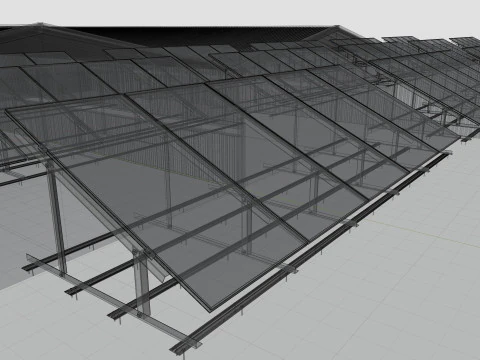 Rooftop Lightweight Solar Construction Type-1 3D Model