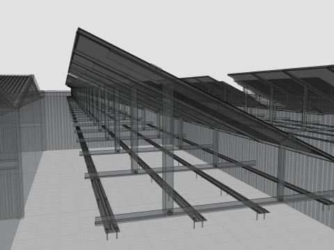 Rooftop Lightweight Solar Construction Type-1 3D 모델