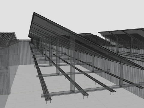 Rooftop Lightweight Solar Construction Type-1 3D Model