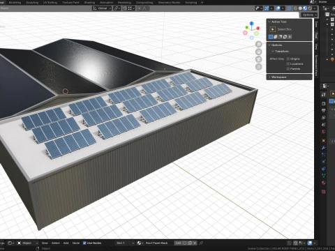 Rooftop Lightweight Solar Construction Type-1 3D Model