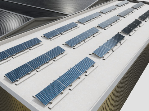 Rooftop Lightweight Solar Construction Type-2 Modelo 3D