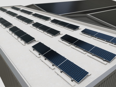 Rooftop Lightweight Solar Construction Type-2 Modelo 3D