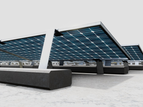 Rooftop Lightweight Solar Construction Type-3 Modelo 3D