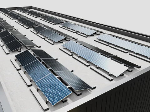 Rooftop Lightweight Solar Construction Type-4 3D Model