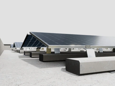 Rooftop Lightweight Solar Construction Type-4 3D Model