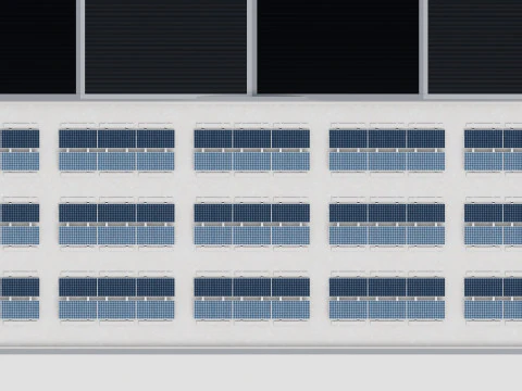 Rooftop Lightweight Solar Construction Type-4 3D Model