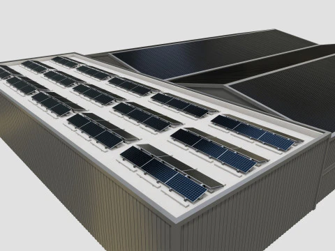 Rooftop Lightweight Solar Construction Type-4 3D Model