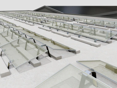 Rooftop Lightweight Solar Construction Type-4 3D Model