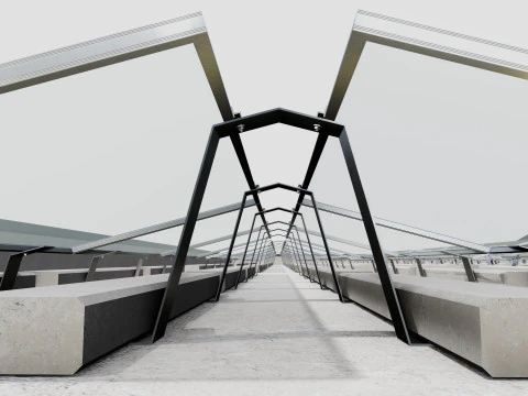 Rooftop Lightweight Solar Construction Type-4 3D Model