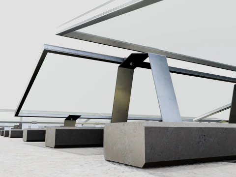 Rooftop Lightweight Solar Construction Type-4 3D Model
