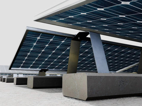 Rooftop Lightweight Solar Construction Type-4 3D Model
