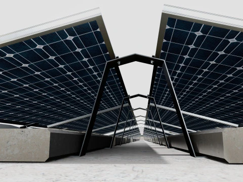 Rooftop Lightweight Solar Construction Type-4 3D Model